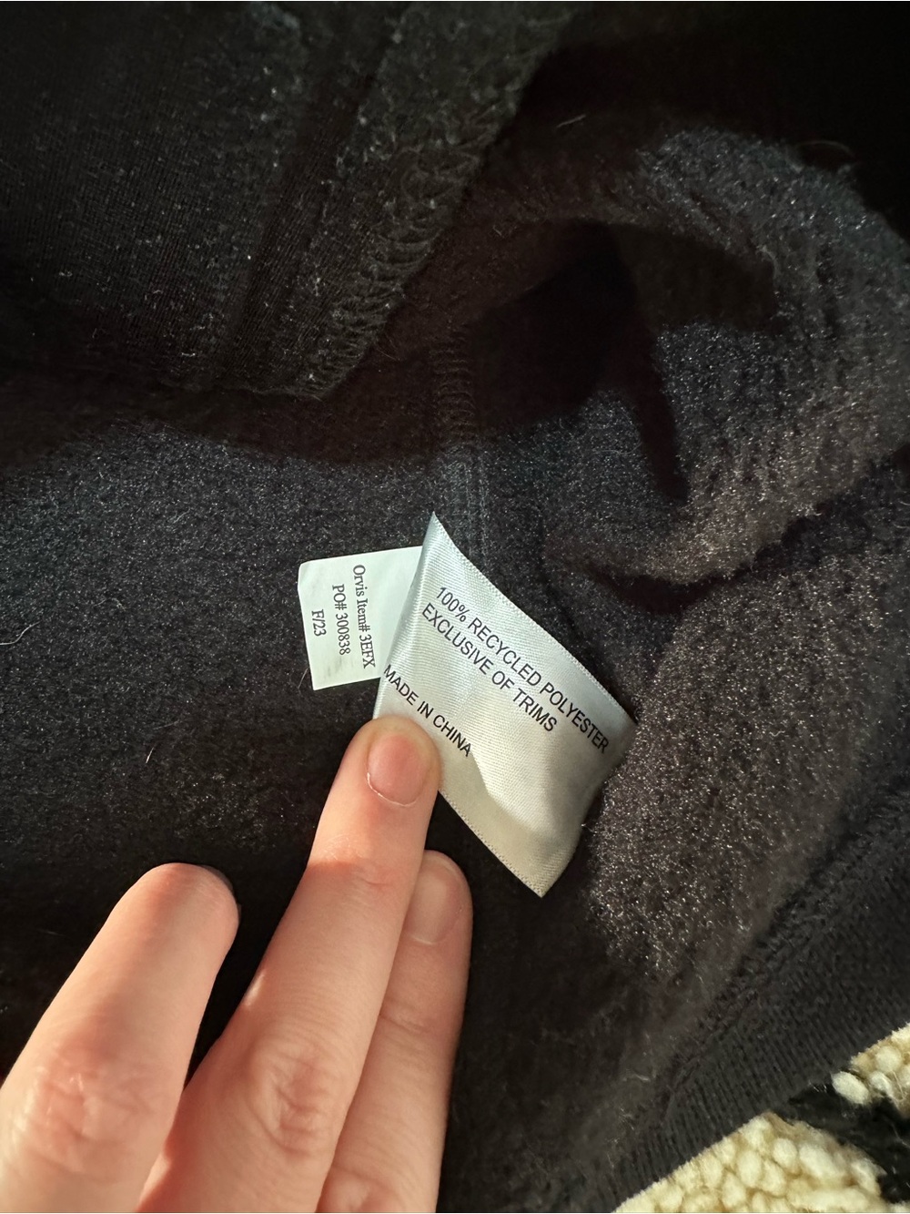 Orvis Men's Black Quarter-Zip Pullover with Orange Accents - Picture 3 of 6